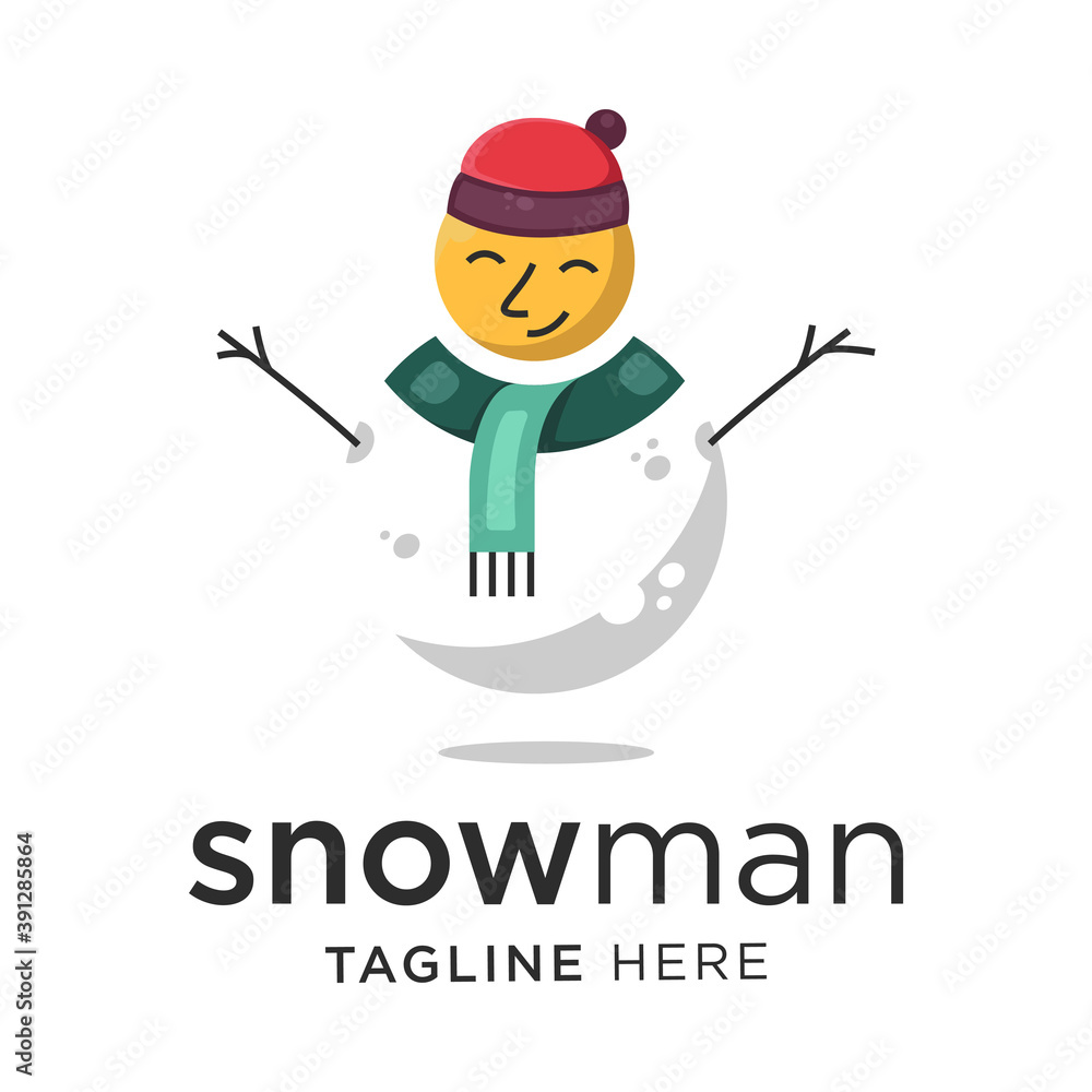 snowman in winter, funny character logo designs snowman in winter, funny character logo designs