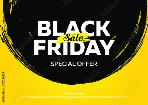 Black friday sale banner. Poster, logo, label. special offer. Vector illustration.