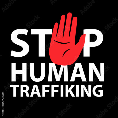 STOP human traffiking poster. Clipart image