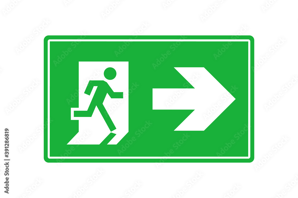 Exit green sign. Man runninig out icon. Clipart image isolated on white background. Exit green sign. Man runninig out icon. Clipart image isolated on white background.