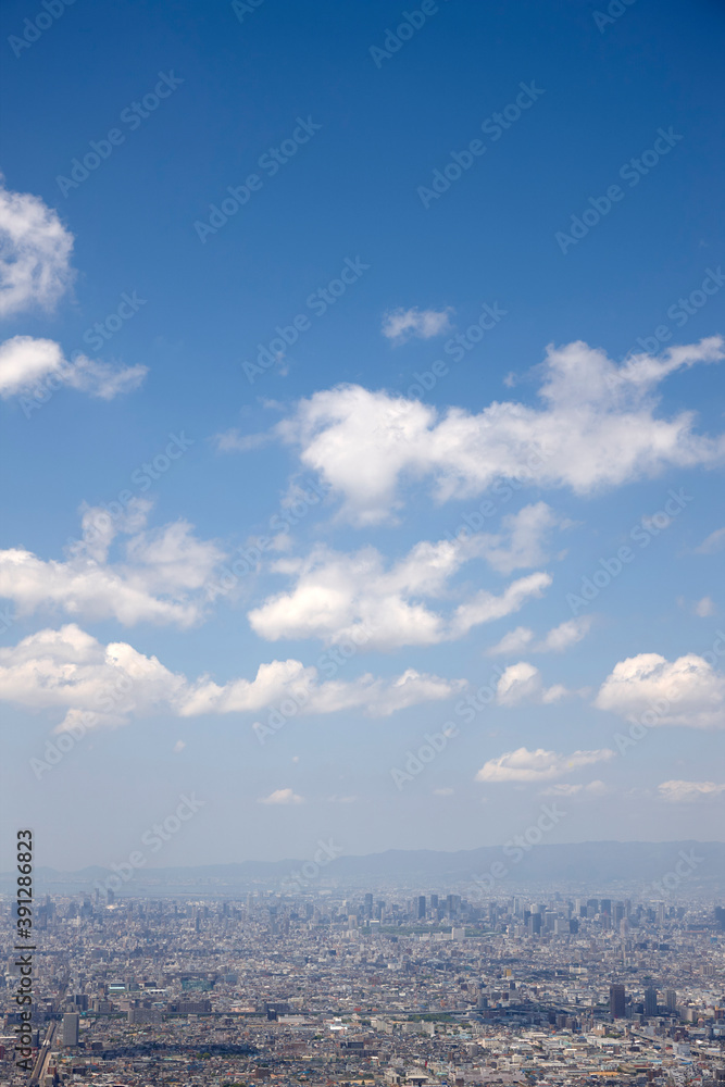 Obraz premium 生駒山系からの大阪の眺望