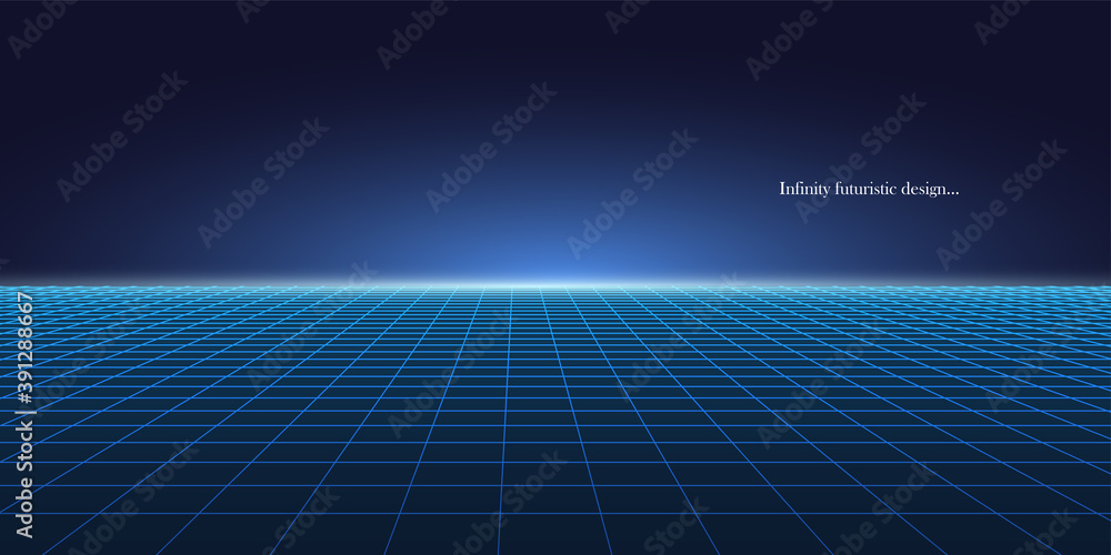 Vector abstract futuristic glowing background with vision perspective. Retro design - fashion 80-90s. Bright grid neon surface with glowing effect Vector abstract futuristic glowing background with vision perspective. Retro design - fashion 80-90s. Bright grid neon surface with glowing effect