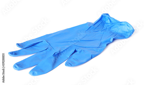 Protective glove isolated on white. Medical item
