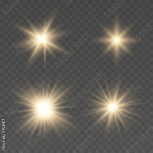 Light effect Bright Star. Bright flashes. Beautiful light on the translucent. Light for banners. Vector illustration EPS10