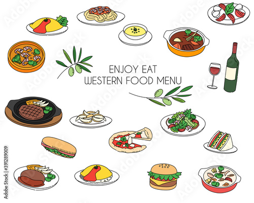 Western food menu line icon