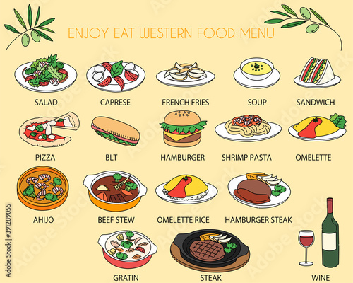 Western food menu line icon