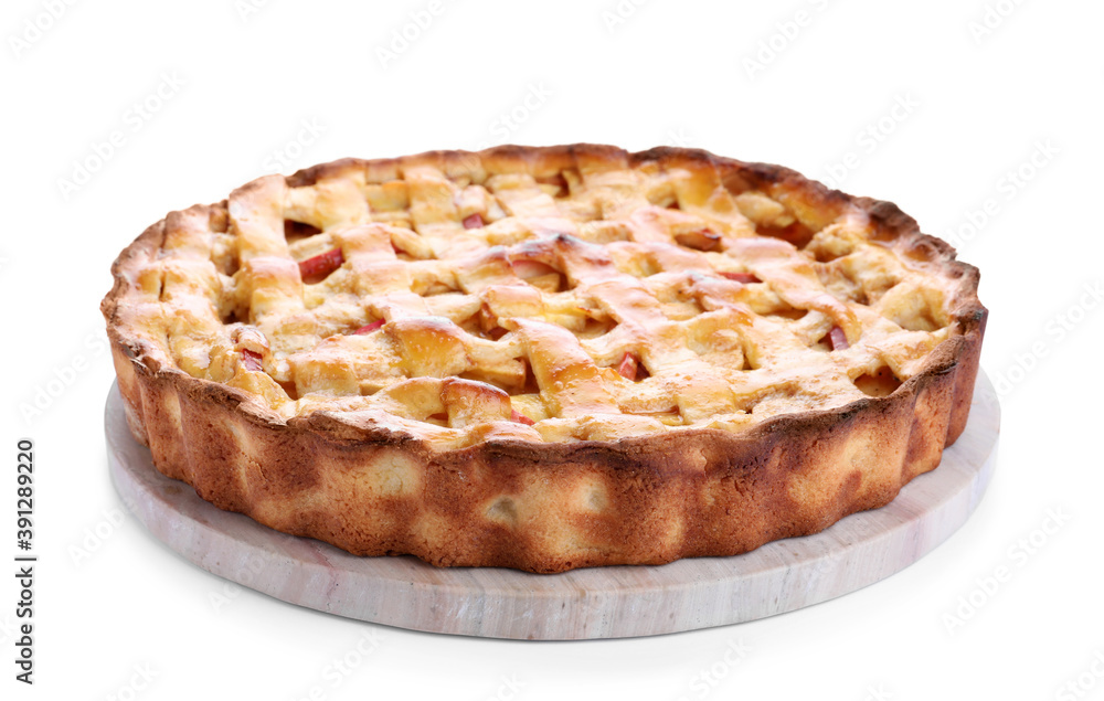 Delicious traditional apple pie isolated on white Delicious traditional apple pie isolated on white