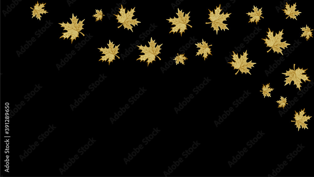 Black background, with autumn gold pattern