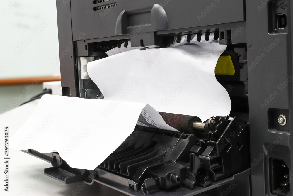 Paper Stuck, Paper Jam In Printer At Office Stock Photo Adobe Stock