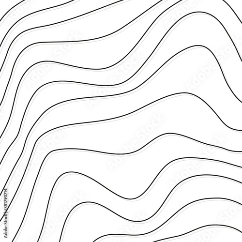 Distorted wave monochrome texture. Abstract dynamical rippled surface. Vector stripe deformation background.