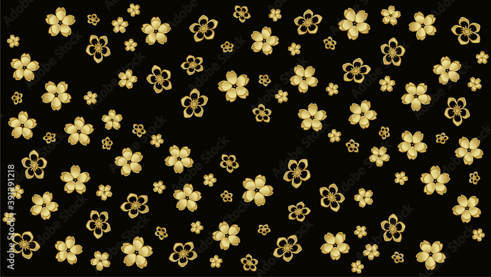 Sakura gold pattern design