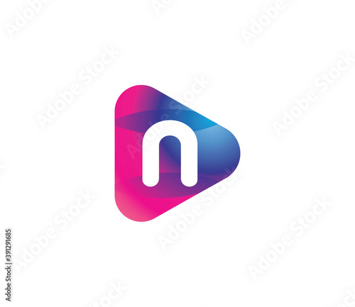 N Play Colorful Logo Design Concept