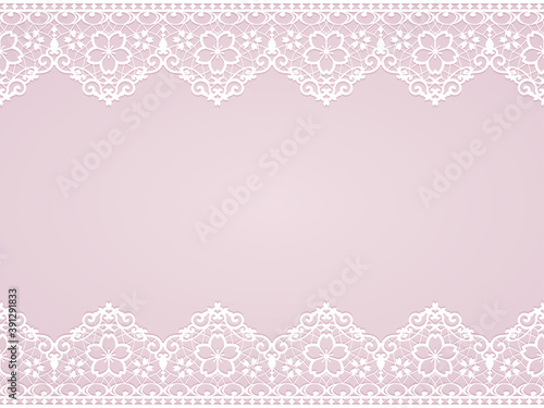 桜のレースのフレーム素材_和風イラスト