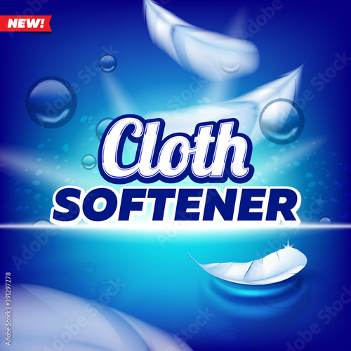 Laundry detergent and Fabric softener product logo design. Liquid soap powder or laundry detergent vector packaging template. Cloth softener detergent logo design