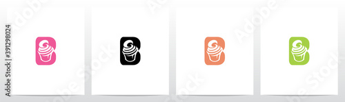 Cupcake On Letter Logo Design B