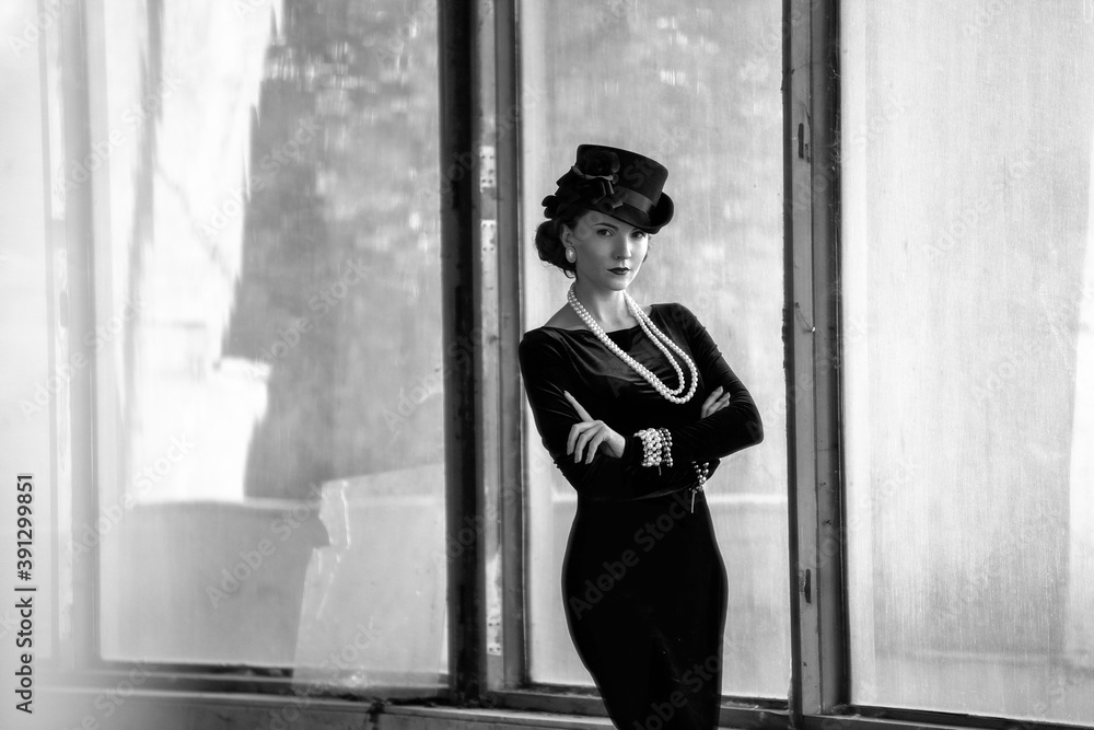 Beautiful woman as Coco Chanel