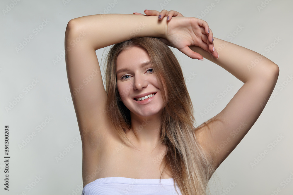 Fototapeta premium Portrait of young blonde woman.