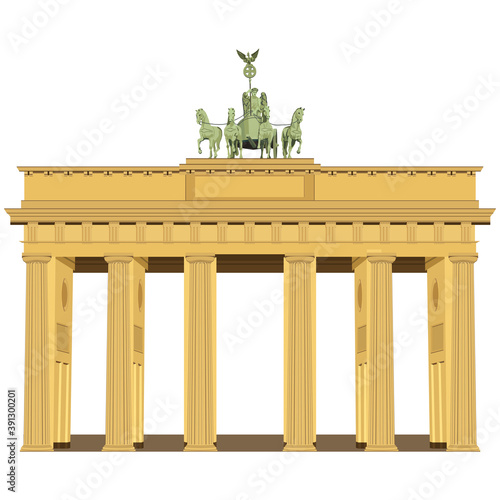 Brandenburg Gate isolated on white