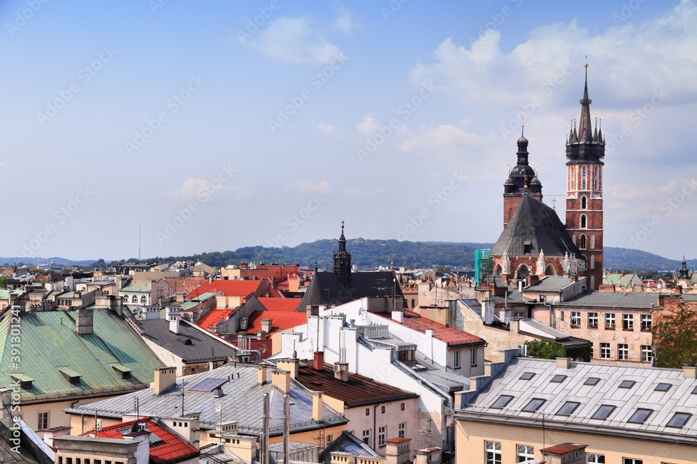 Naklejka premium Skyline of Krakow, Poland