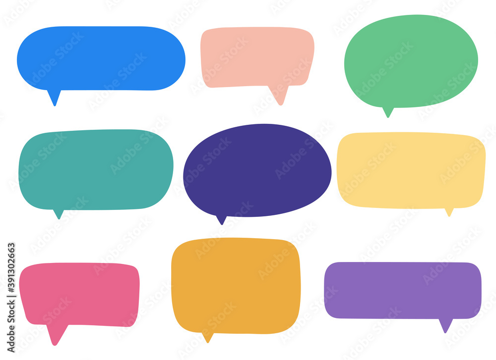 Set of speech bubbles template. Different forms of bubbles. Imitation of conversation Set of speech bubbles template. Different forms of bubbles. Imitation of conversation