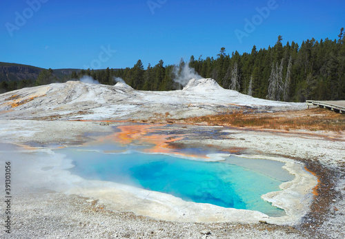 One of the Many Colorful Hot Springs on the Boardwalk Near Old Faithful, Yellow Stone National Park