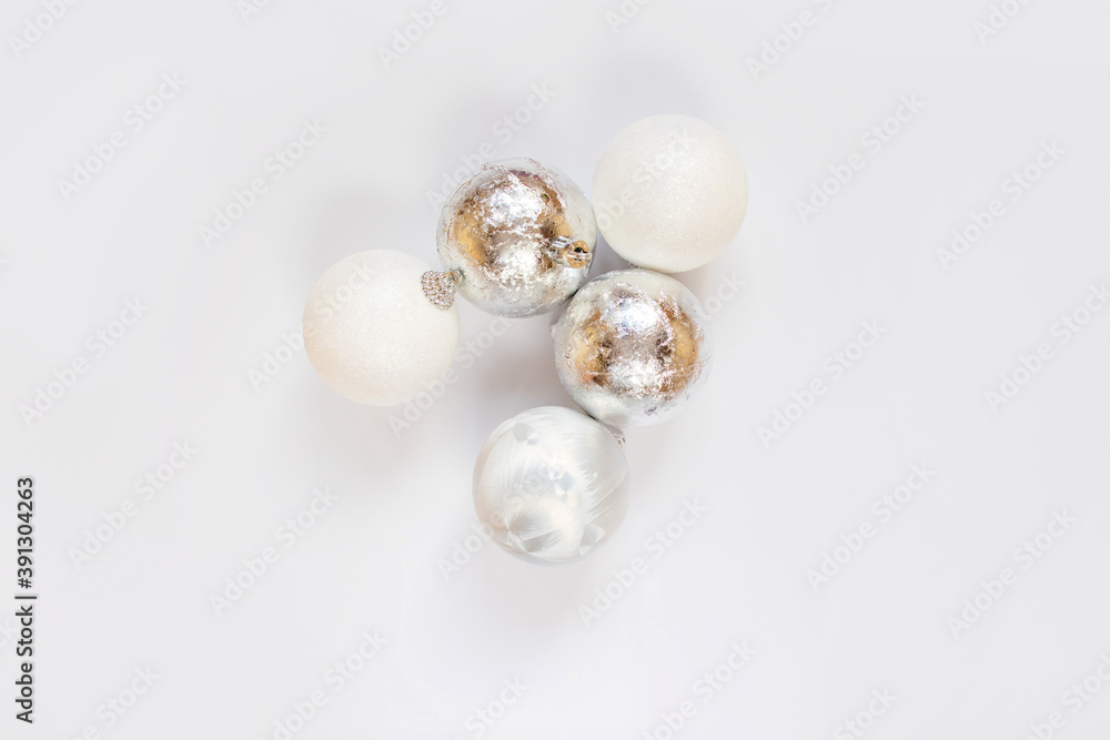 Christmas balls. New year. Flat lay Christmas balls. New year. Flat lay