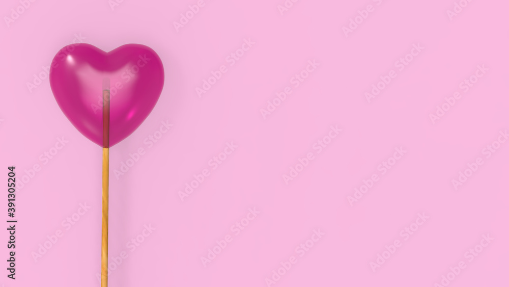 Pink heart lollipops isolated on pink background Pink heart lollipops isolated on pink background