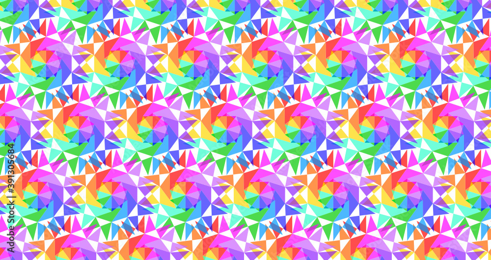 repetitive abstract geometric rainbow pattern-10j1a of the ten sided polygon-10j1