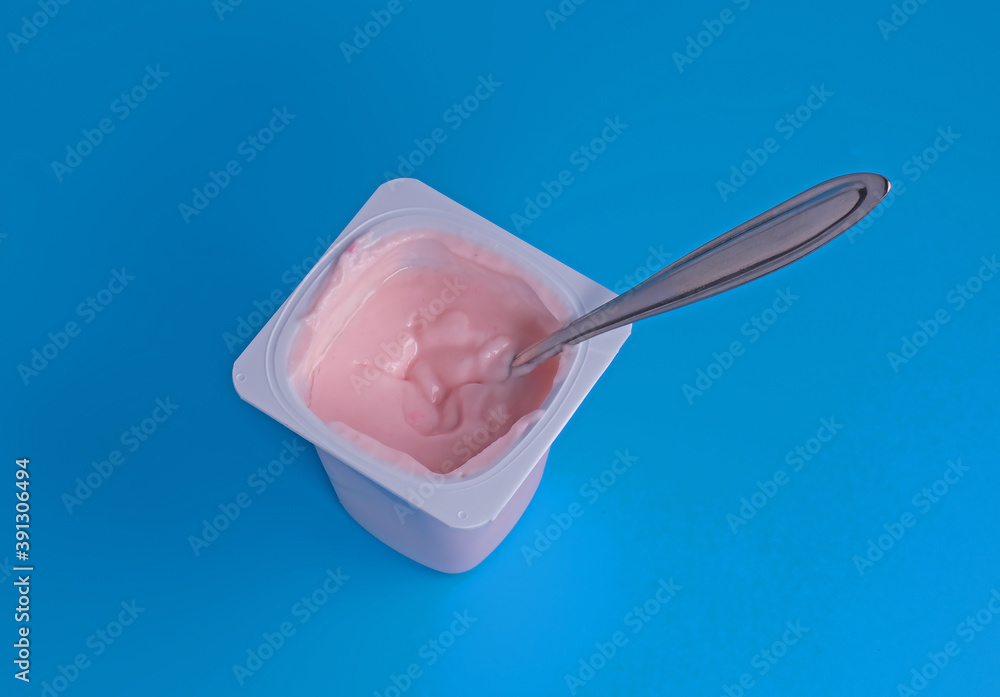 yogurt with spoon yogurt with spoon