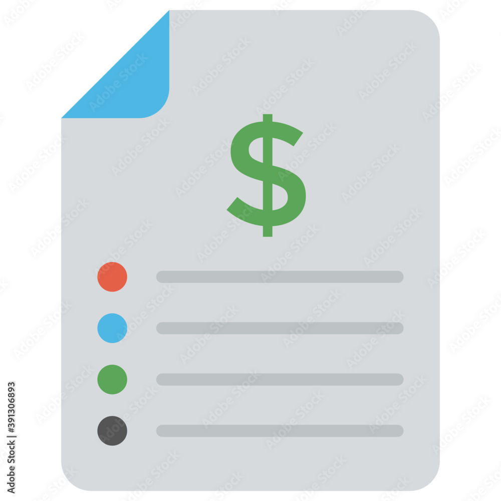 A flat design icon of bank statement
A flat design icon of bank statement