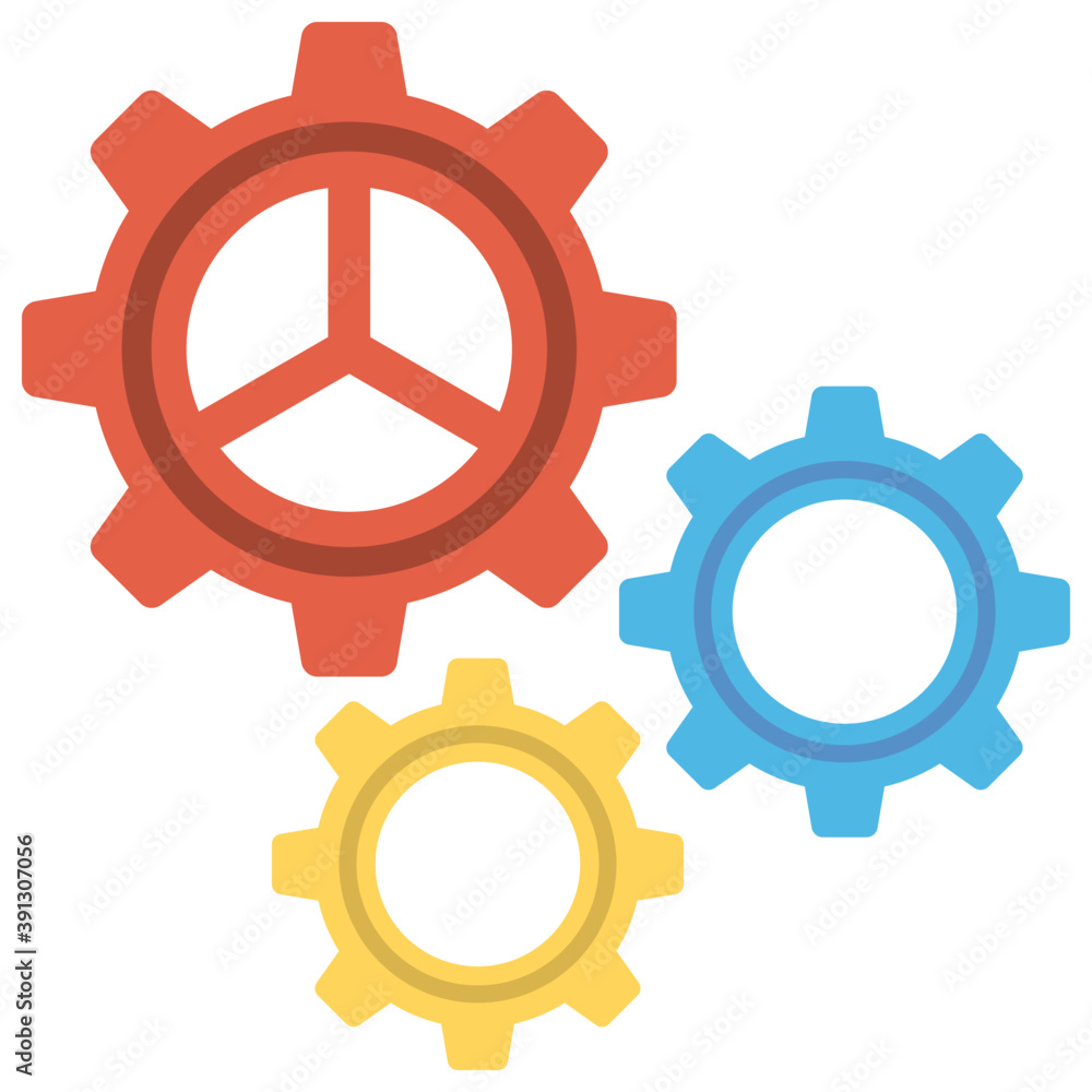 A flat design icon of production wheel, production concept
A flat design icon of production wheel, production concept