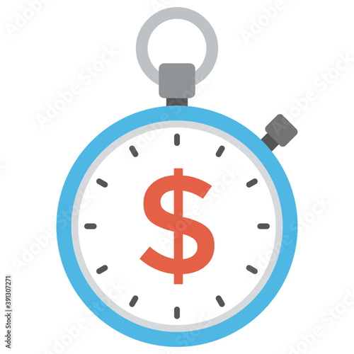 
A chronometer with time limit factor, deadline concept flat icon
