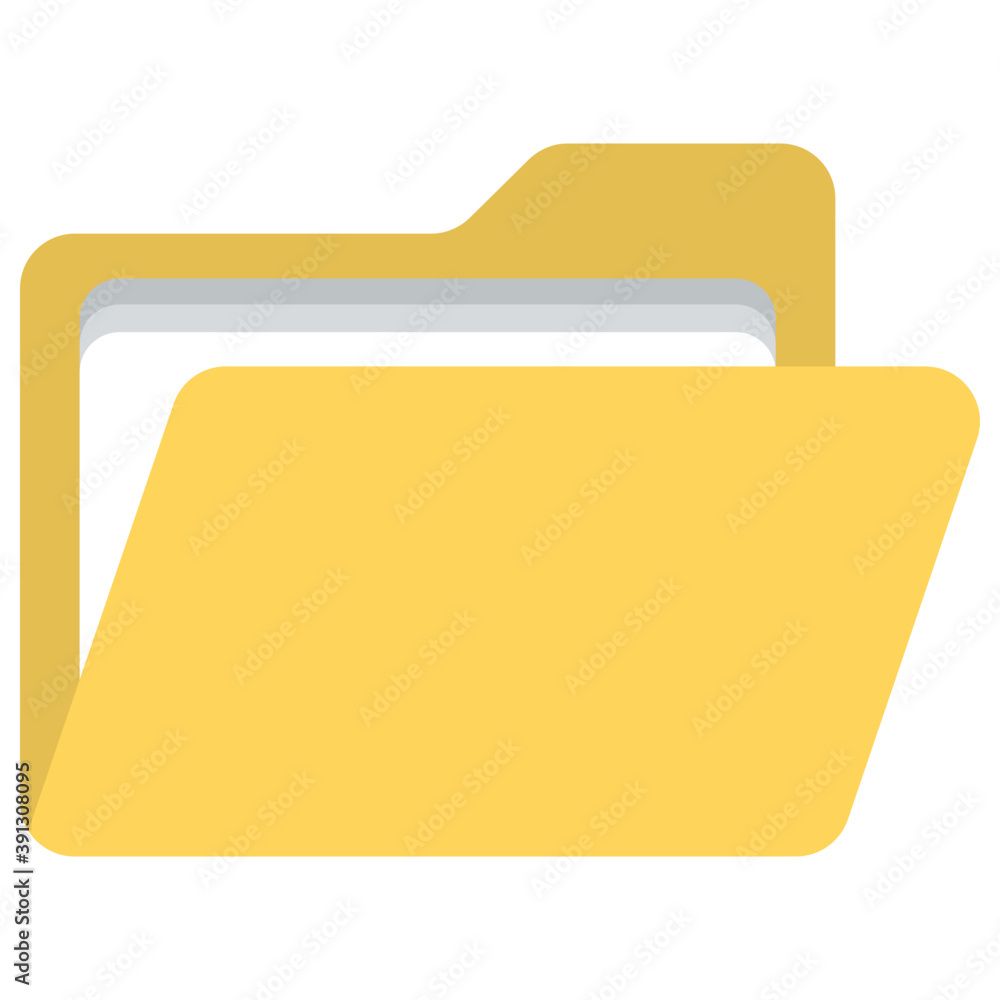 
An open file folder flat vector icon
