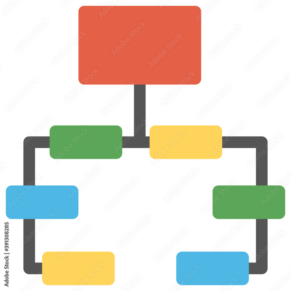 A workflow structure flat design icon
A workflow structure flat design icon