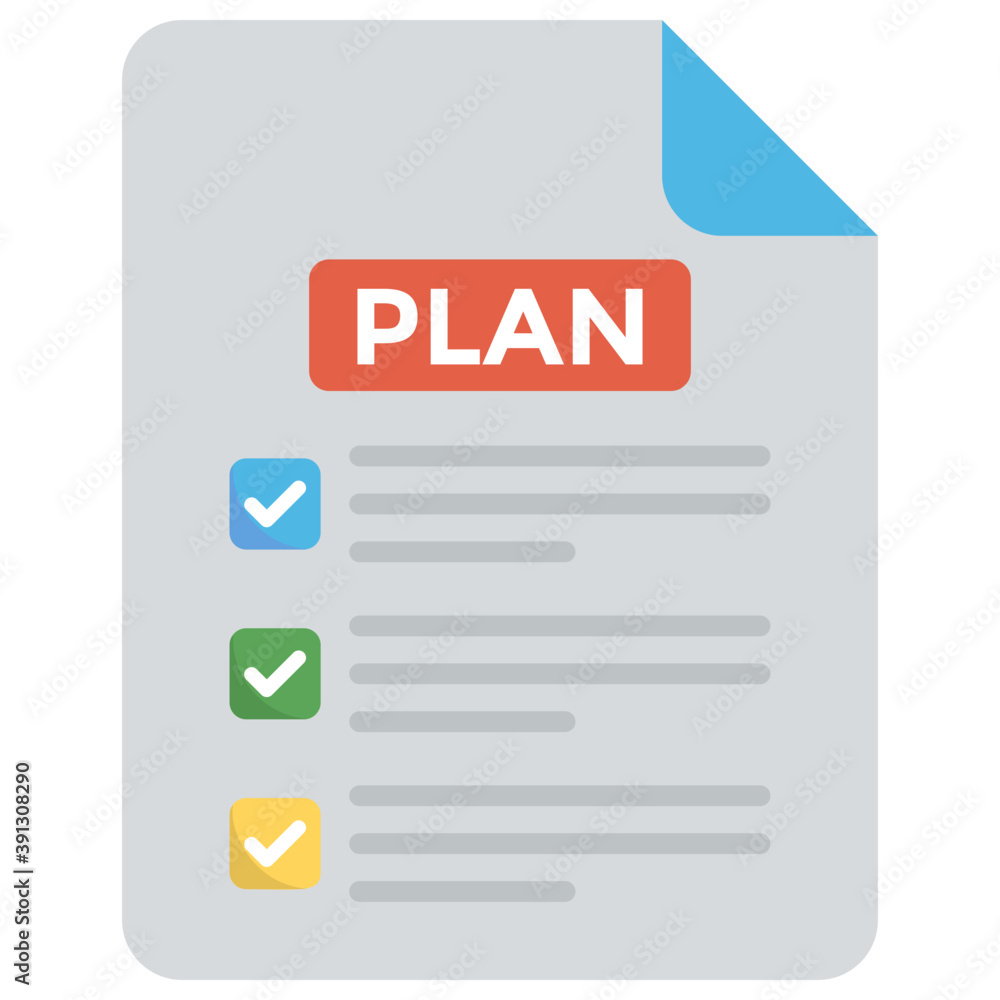 A document with tick marks and plan text, Project plan concept
A document with tick marks and plan text, Project plan concept