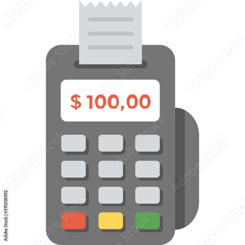 
Electronic payment method, pos terminal flat icon
