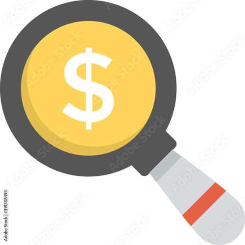 
Looking for money, business search flat icon

