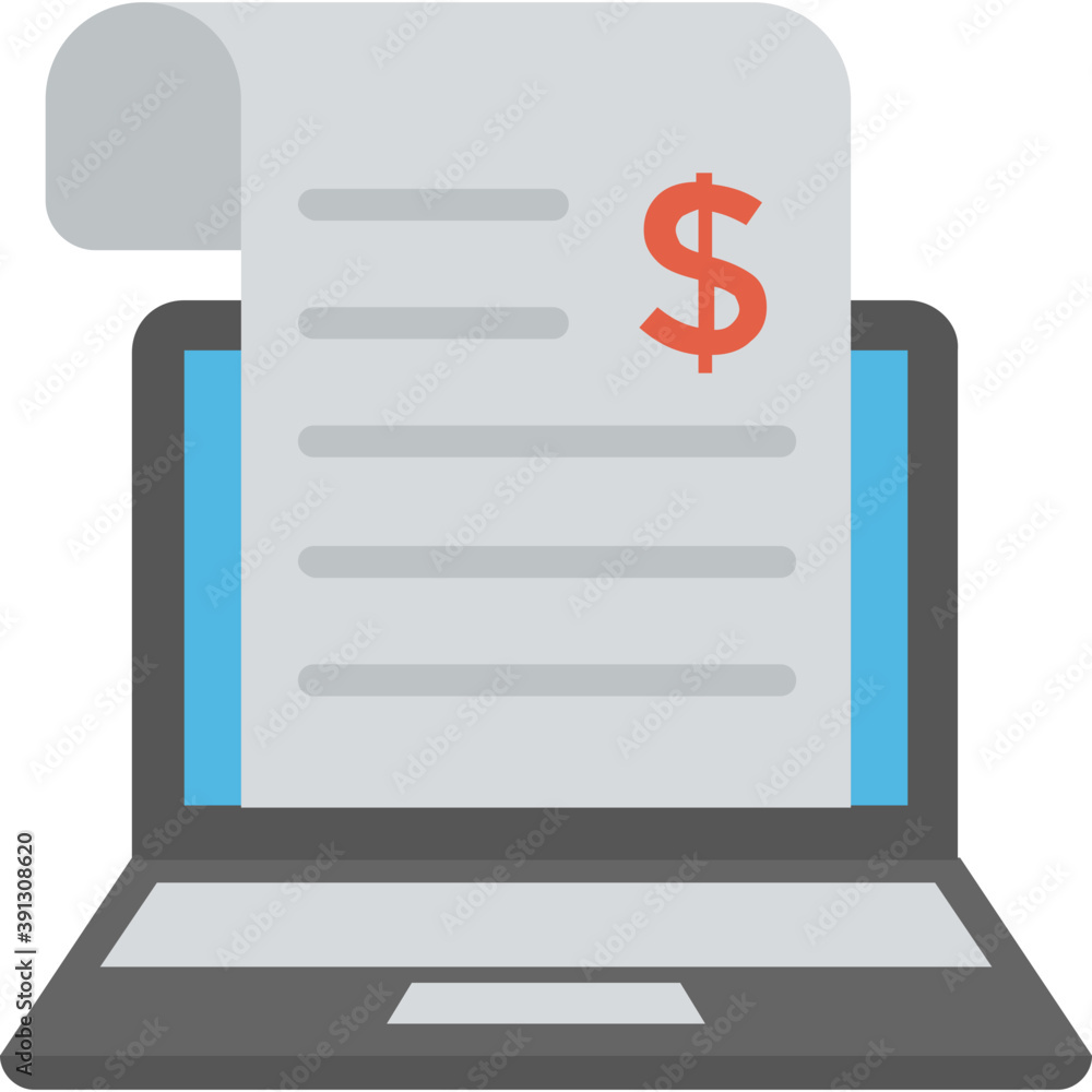 Payment report, financial statement flat icon
Payment report, financial statement flat icon