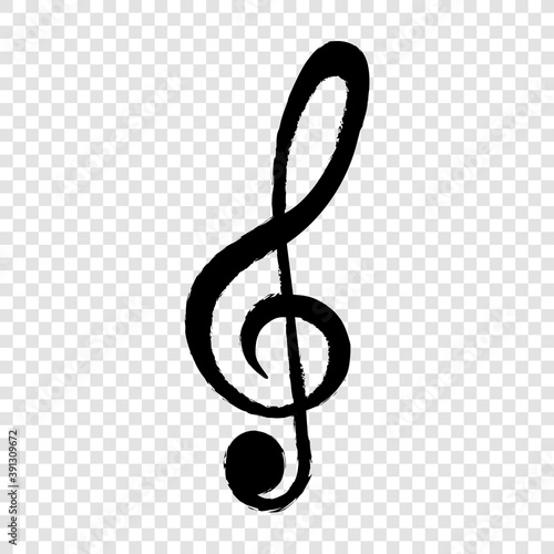 icon of music note clef on white background	