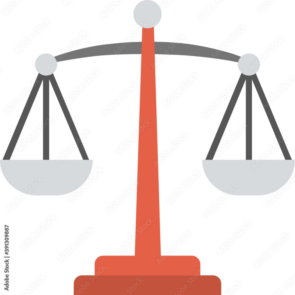 Balance scale flat icon, justice concept
Balance scale flat icon, justice concept