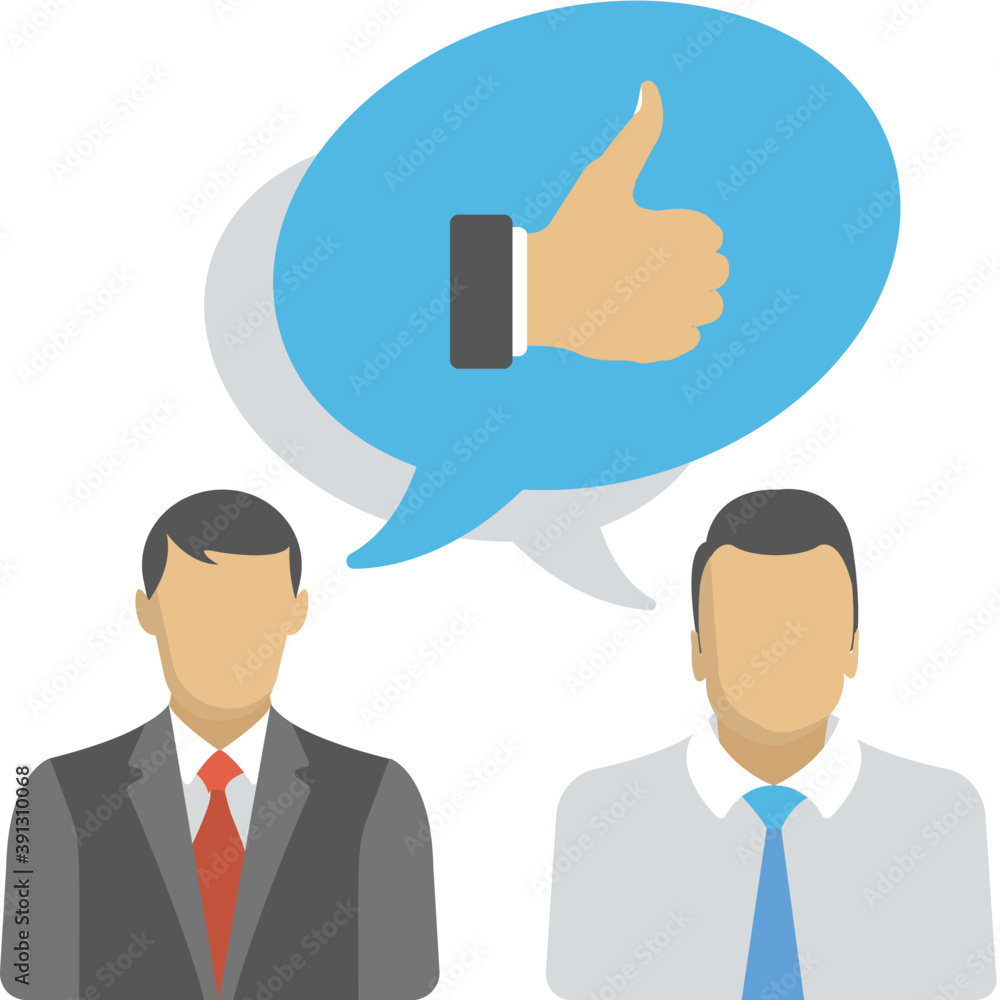 
Customer feedback, business goodwill flat icon

