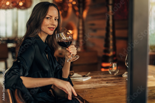 woman with a glass of wine