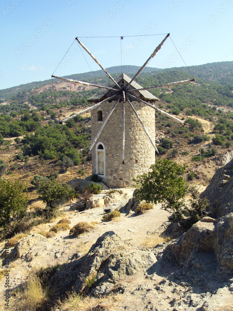 View from above to the old windmill.