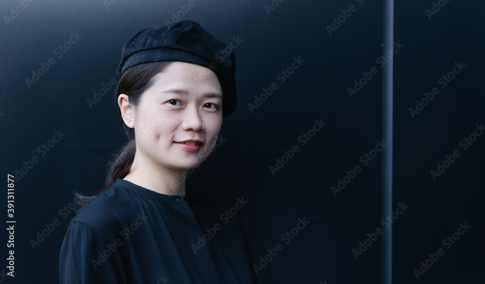 Asian woman in black dress Asian woman in black dress