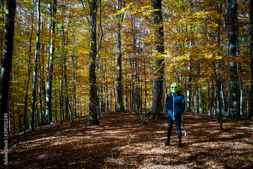 alien woman in the autumn forest © karzof pleine