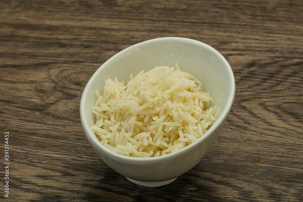 Steamed basmati rice in the bowl Steamed basmati rice in the bowl