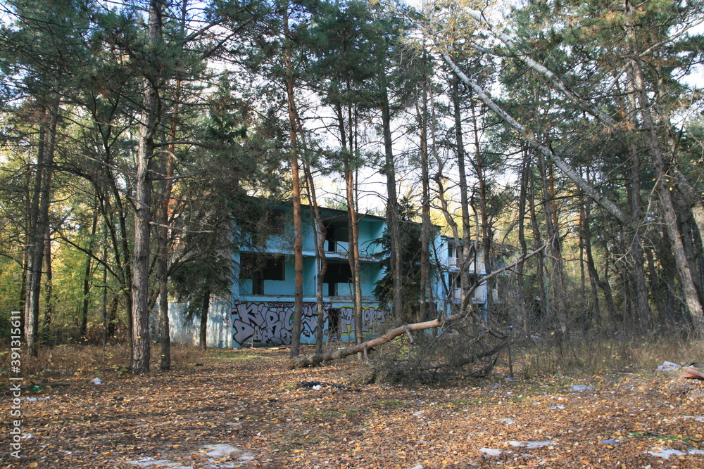abandoned building in the woods abandoned building in the woods