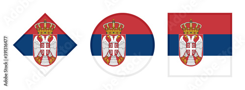 serbia flag icon set. isolated on white background	
 photo