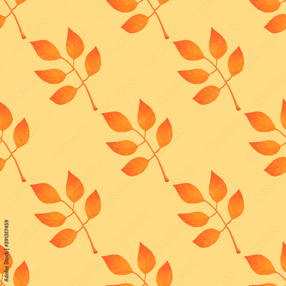 autumn leaves seamless pattern on light yellow autumn leaves seamless pattern on light yellow