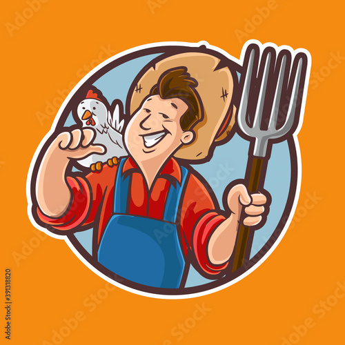 farmer logo for agricultural production company